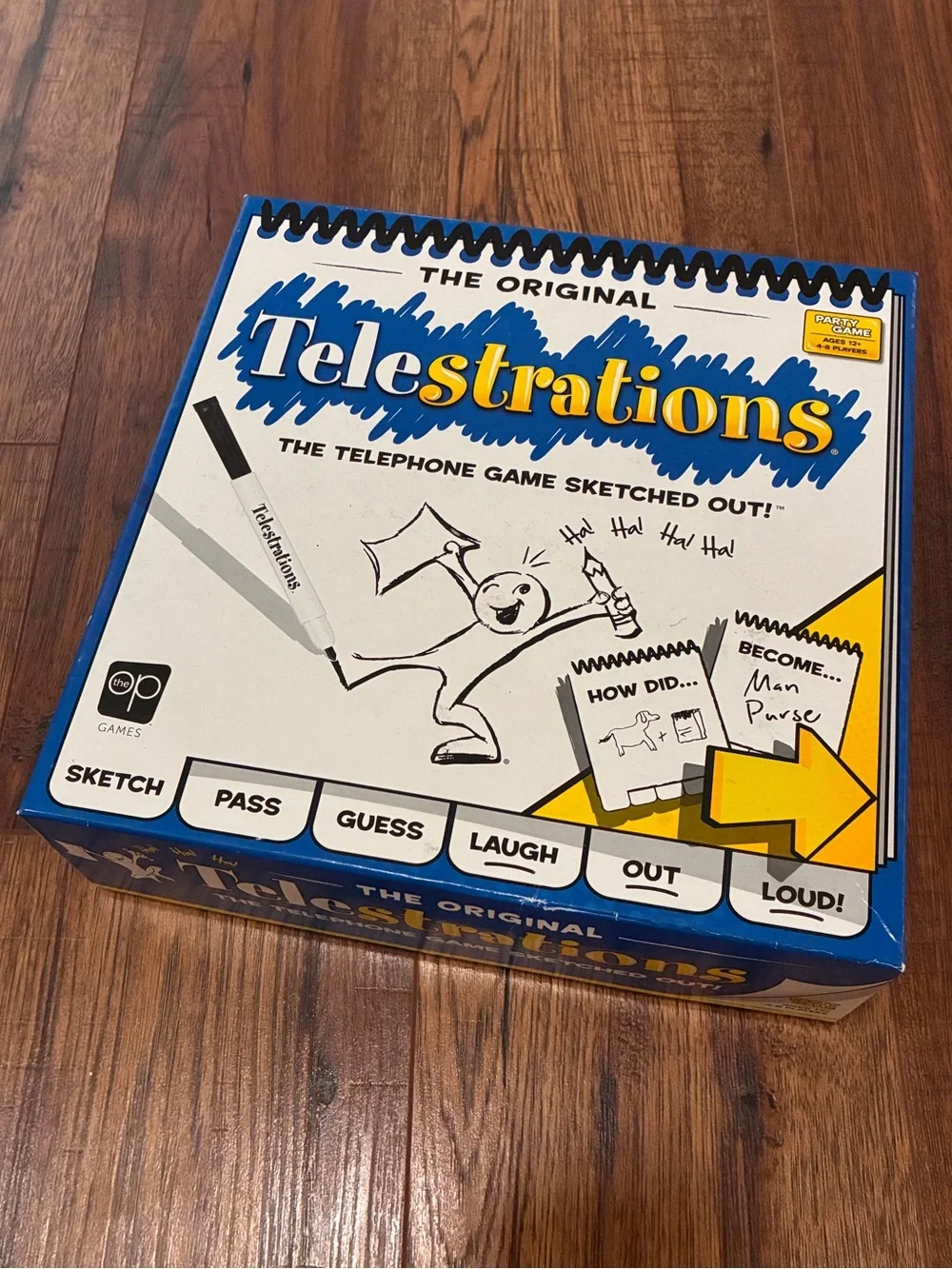 TELESTRATIONS Party Drawing Game - Blue/White